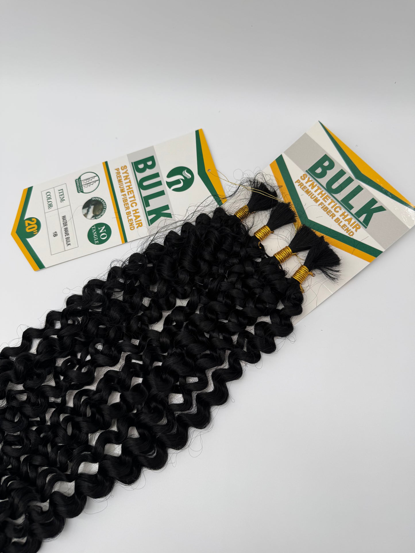 Water Wave Bulk Hair – Extensions aus Synthetic Hair Premium Fiber Blend, 1B