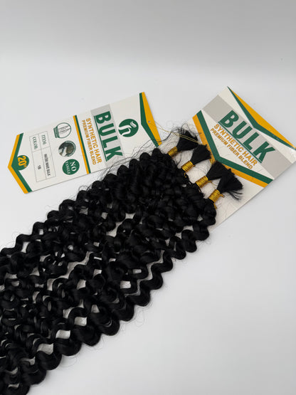 Water Wave Bulk Hair – Extensions aus Synthetic Hair Premium Fiber Blend, 1B