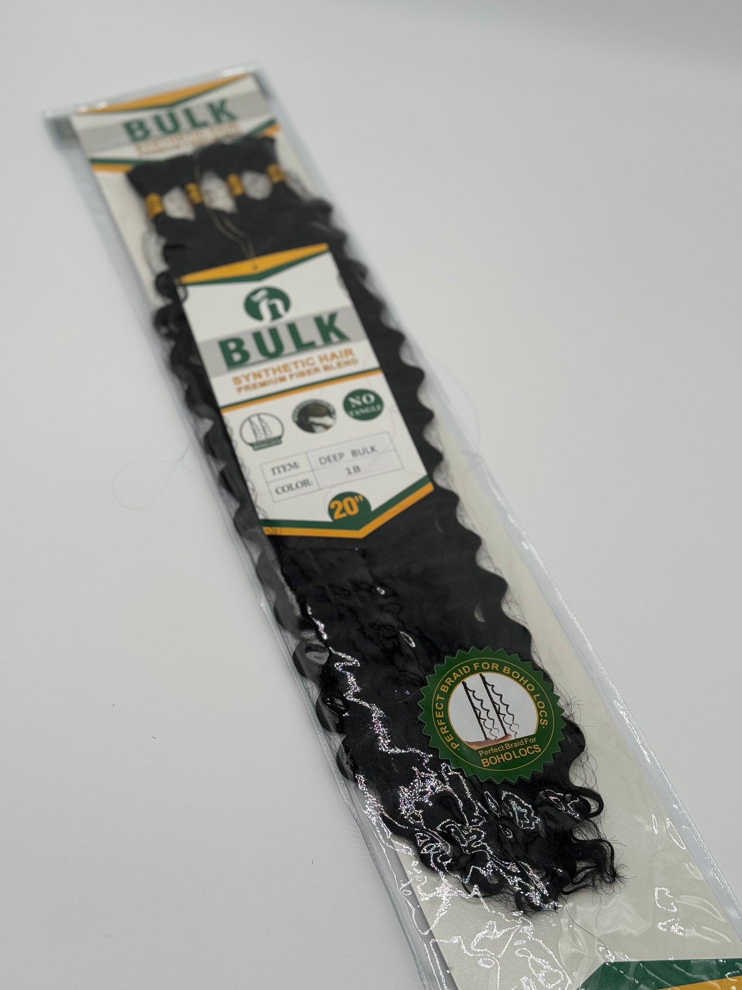 Deep Wave Bulk Hair – Extensions aus Synthetic Hair Premium Fiber Blend, 1B