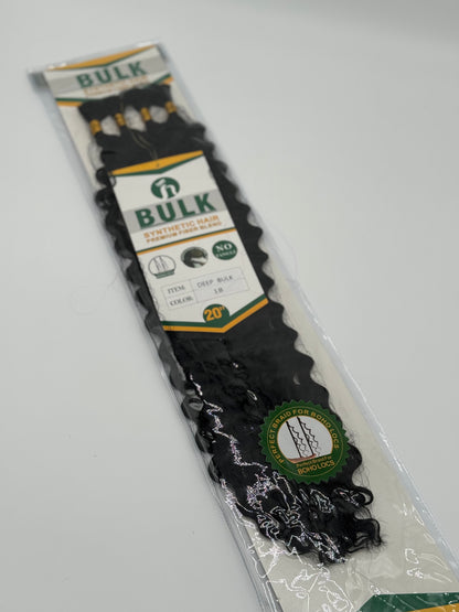 Deep Wave Bulk Hair – Extensions aus Synthetic Hair Premium Fiber Blend, 1B