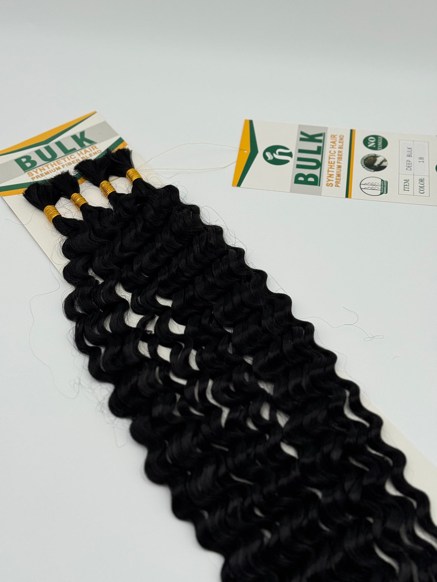 Deep Wave Bulk Hair – Extensions aus Synthetic Hair Premium Fiber Blend, 1B