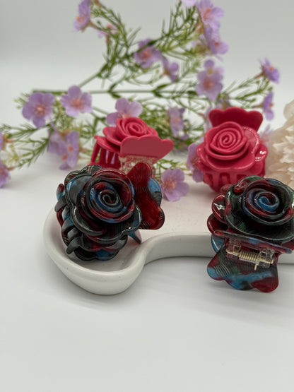 2 Stk. Haarklammern im Rosendesign – Hochwertiges Acetat für eleganten Halt