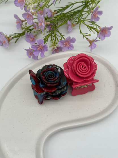 2 Stk. Haarklammern im Rosendesign – Hochwertiges Acetat für eleganten Halt