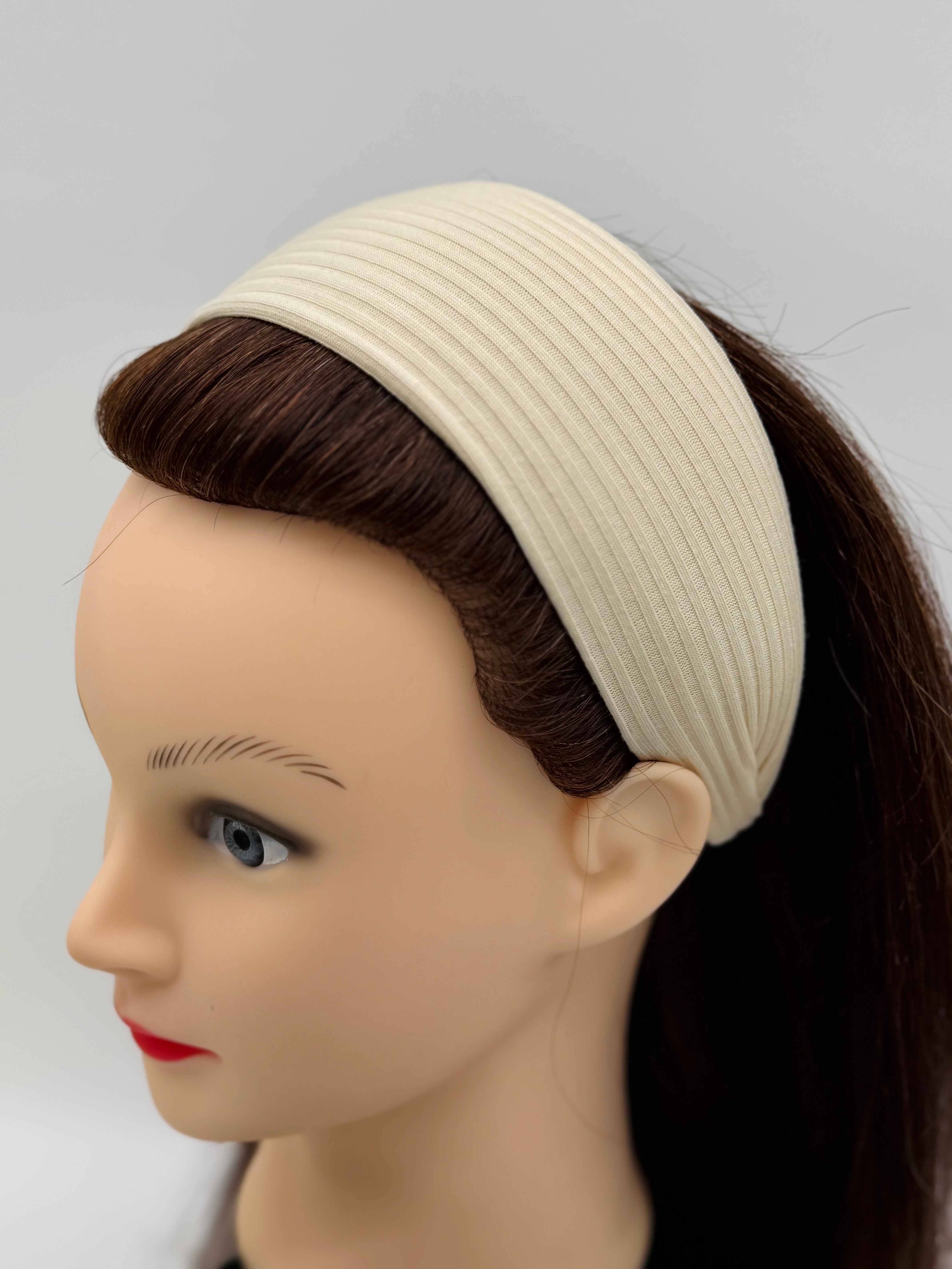 Haarreif mit Stoff – Stylisches Accessoire für jeden Anlass, Beige und Hellgrau