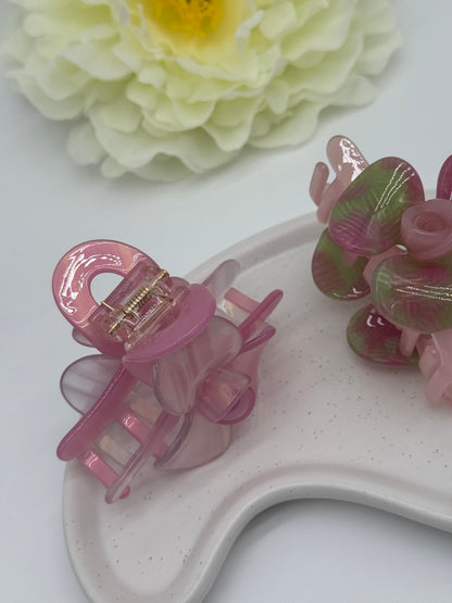 2 Stk. Haarklammer aus Acetat mit Rose – Elegantes Haar-Accessoire