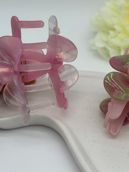 2 Stk. Haarklammer aus Acetat mit Rose – Elegantes Haar-Accessoire