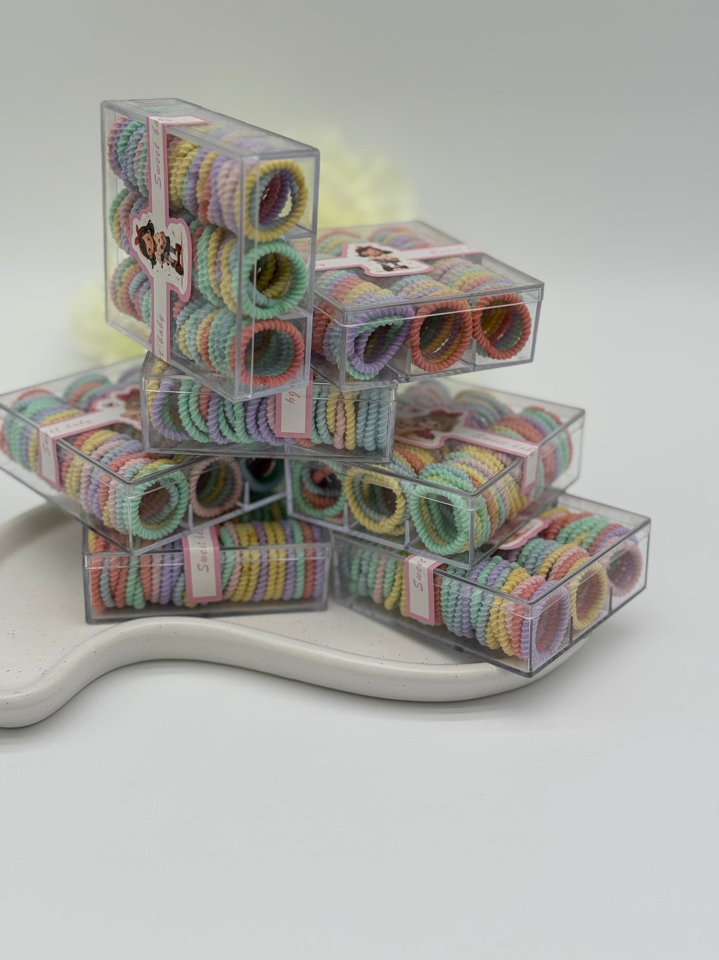 1 Stk. Kinder Mini Haargummis – Bunte & sanfte Haargummis für Kinderfrisuren