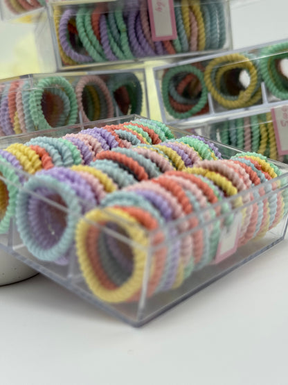 1 Stk. Kinder Mini Haargummis – Bunte & sanfte Haargummis für Kinderfrisuren