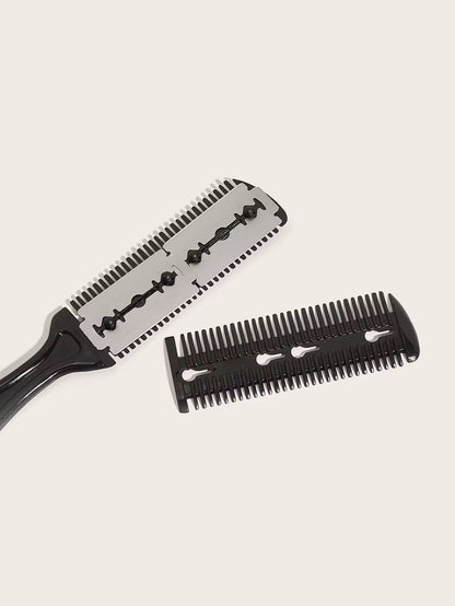 1 Set, 1x doppelseitig Kantenkontrolle Haarbürste, 1x Elastisches Band, 1x Rasiermesserkamm und 4 Stk. Wig Cap