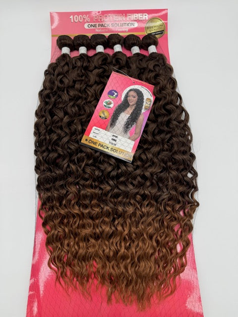 Locken Haarbundles - Proteinfaser, One-Pack Lösung, 200 % Dichte, (1 Set), T1B/30