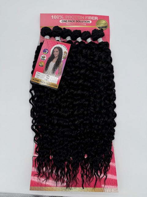 Locken Haarbundles - Proteinfaser, One-Pack Lösung, 200 % Dichte, (1 Set), 1B
