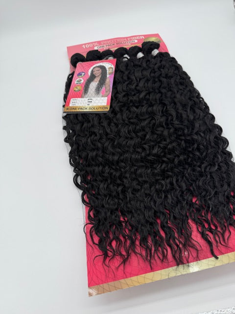 Locken Haarbundles - Proteinfaser, One-Pack Lösung, 200 % Dichte, (1 Set), 1B