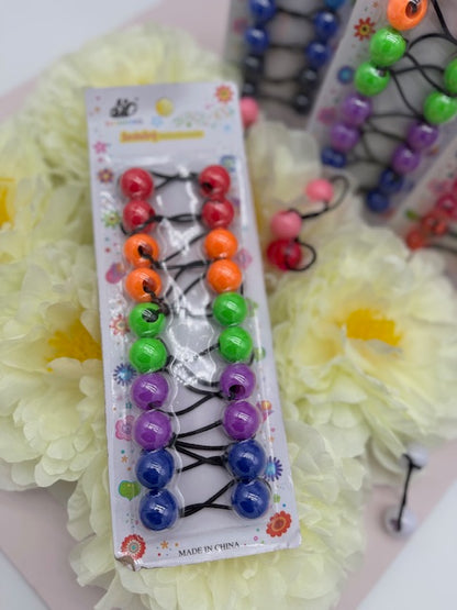 10er-Pack Acryl-Kugel-Haargummis – Bunte, doppelt-elastische Kinder-Haarbänder, undurchsichtig