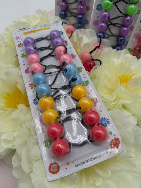 10er-Pack Acryl-Kugel-Haargummis – Bunte, doppelt-elastische Kinder-Haarbänder, undurchsichtig
