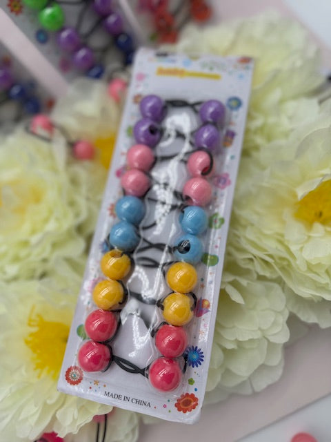 10er-Pack Acryl-Kugel-Haargummis – Bunte, doppelt-elastische Kinder-Haarbänder, undurchsichtig