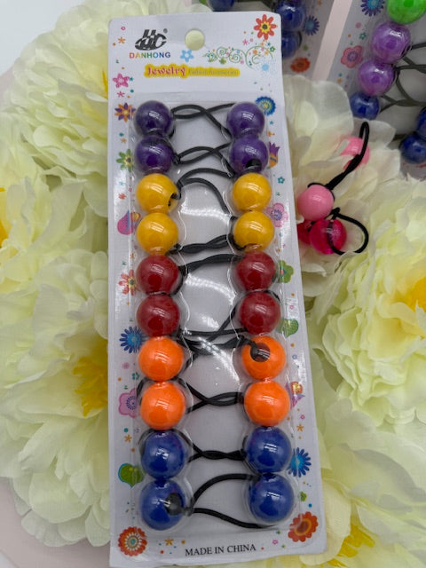 10er-Pack Acryl-Kugel-Haargummis – Bunte, doppelt-elastische Kinder-Haarbänder, undurchsichtig