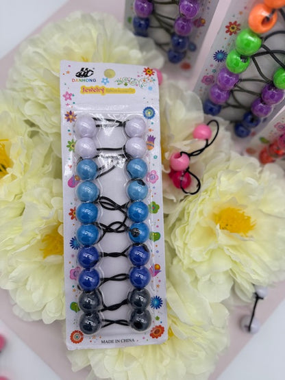 10er-Pack Acryl-Kugel-Haargummis – Bunte, doppelt-elastische Kinder-Haarbänder, undurchsichtig