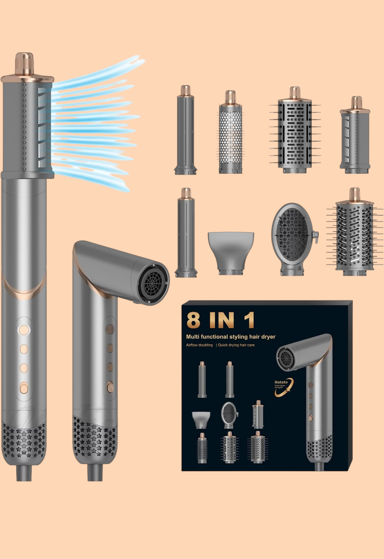 1 Stk. 8 in 1 Haarstyler & Ionen Haartrockner