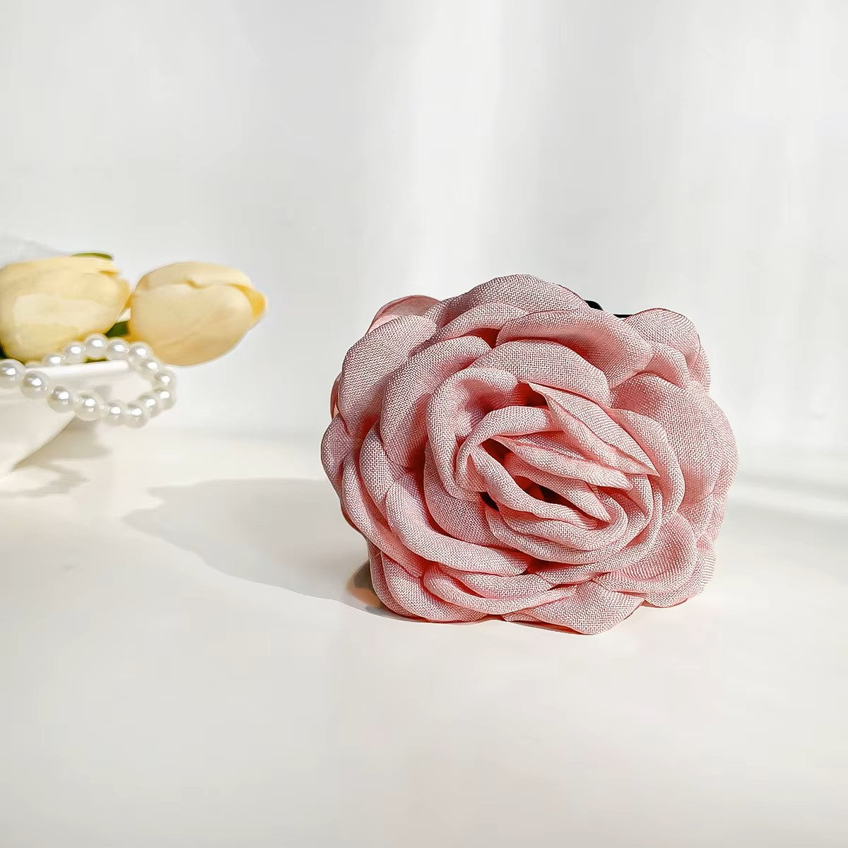 2 Stk. Rose Flower Haarklammer – 8,5 cm einfarbige Blumen Haarspange