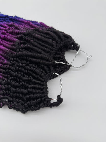 3x Bomb Twist – Antibakterielle Twist-Extensions für voluminöse Styles, Wiederverwendbar, 1B/Purple/Blue