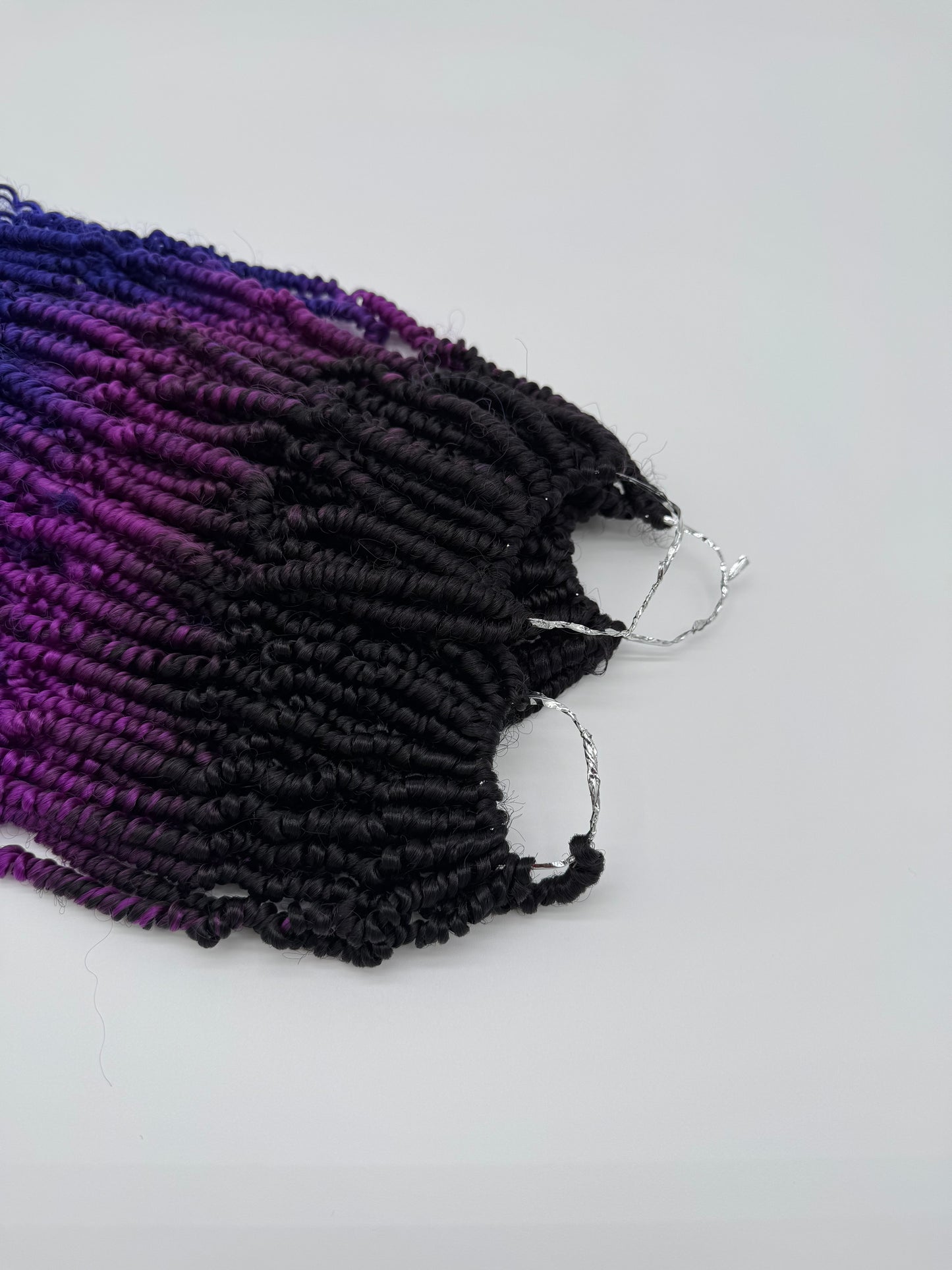3x Bomb Twist – Antibakterielle Twist-Extensions für voluminöse Styles, Wiederverwendbar, 1B/Purple/Blue