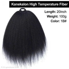 1x Afro Kinky Ponytail – Voluminöser Pferdeschwanz mit natürlicher Textur , 1B